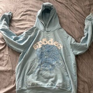 Sp5der Light Blue Hoodie Large